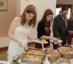 Lining up for dinner: (left to right) Ella Chase, Christine Miles, Chris Akright, Sarah O'niel