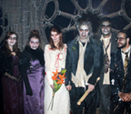 Wedding party (from left to right): Christine Miles, Meg Meyer, Ella Miles, Chris Chase, Ben Chase, Chris Akright